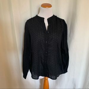 J crew black button up blouse